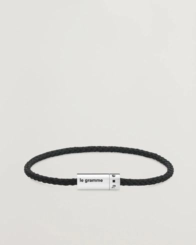 Mies | Rannekorut | LE GRAMME | Nato Cable Bracelet Black/Sterling Silver 7g