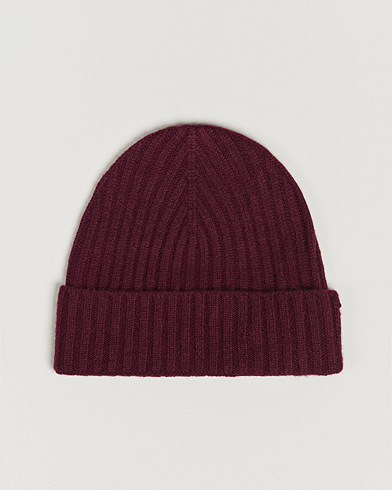  |  Rib Knitted Cashmere Cap Bordeaux