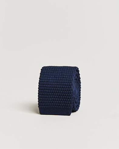 Mies |  | Amanda Christensen | Wool Knitted 6cm Tie Navy