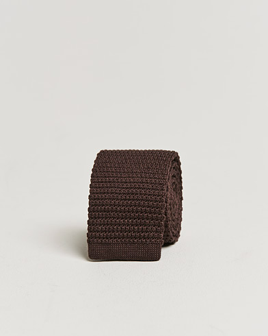 Mies |  | Amanda Christensen | Wool Knitted 6cm Tie Brown