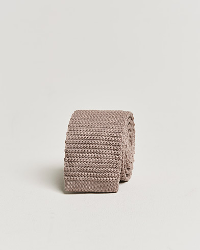 Mies |  | Amanda Christensen | Wool Knitted 6cm Tie Beige