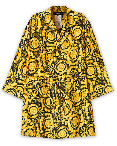 Kylpytakit |  Printed Barocco Robe Black/Gold