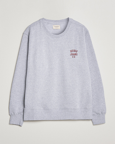 Mies | Nudie Jeans | Nudie Jeans | Frasse Logo Sweatshirt Grey melange