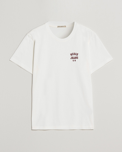 Mies |  | Nudie Jeans | Roy Logo Crew Neck Tee Off White