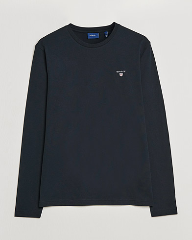 Mies | Wardrobe Basics | GANT | The Original Long Sleeve T-shirt Black