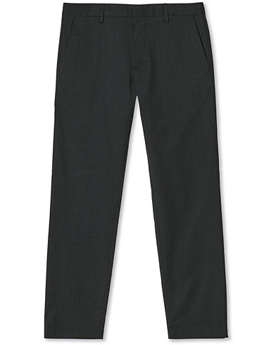 Housut |  Theo Regular Fit Wool Trousers Dark Grey