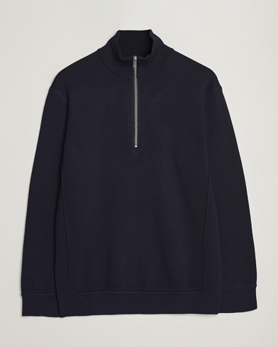 Mies | Half-zip | NN07 | Luis Cotton/Modal Half Zip Sweater Navy Blue
