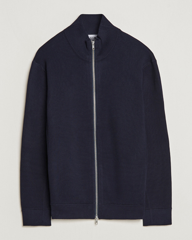 Mies | Full-zip | NN07 | Luis Cotton/Modal Full Zip Sweater Navy Blue