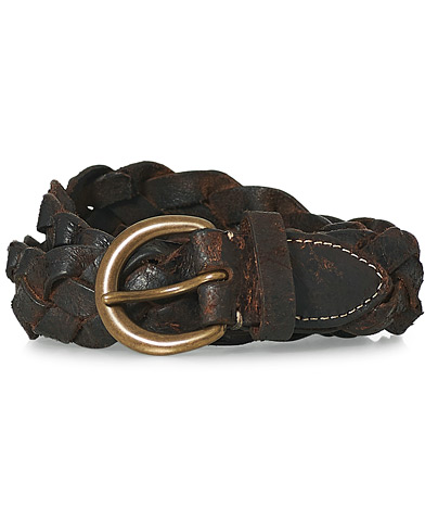  |  Braided Casual Belt Brown Leather