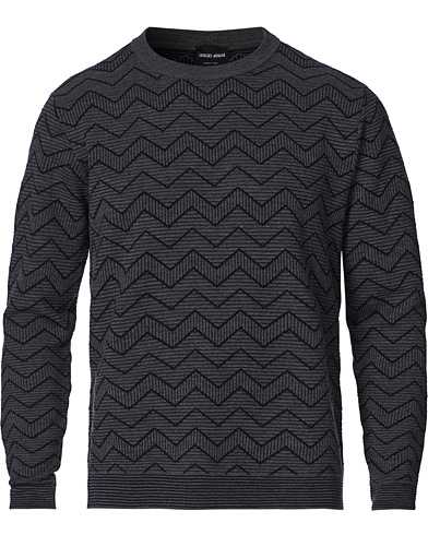 Luxury Brands |  Virgin Wool Chevron Sweater Navy