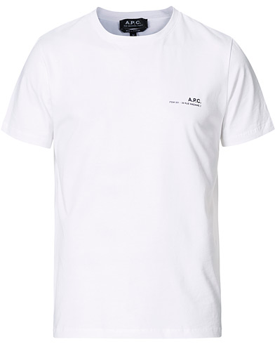 Mies | Ekologinen | A.P.C. | Item Short Sleeve T-Shirt White