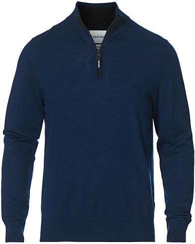 Vetoketjullinen Pusero |  Superior Wool Half Zip Sweater Navy