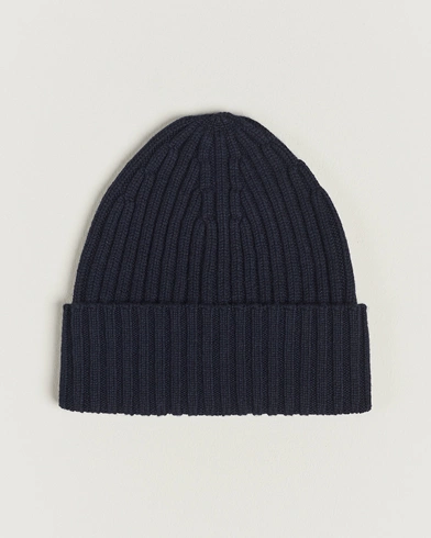 Mies |  | Piacenza Cashmere | Ribbed Cashmere Beanie Navy