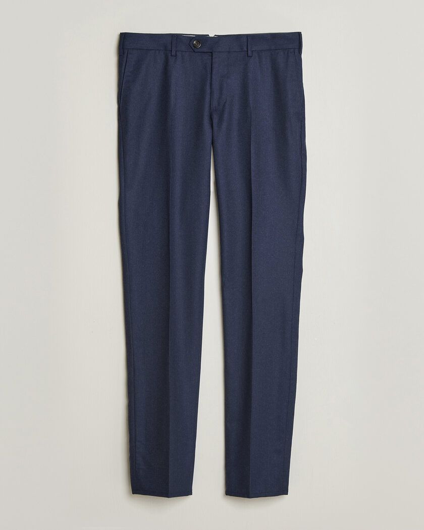 Brunello Cucinelli Slim Fit Flannel Trousers Navy – Sininen