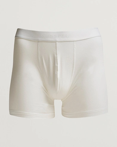 Mies |  | Sunspel | Long Leg Cotton Stretch Trunk White
