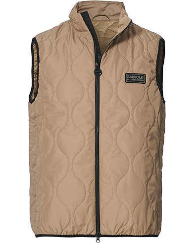Barbour International Accelerator Race Quilt Gilet Military Brown