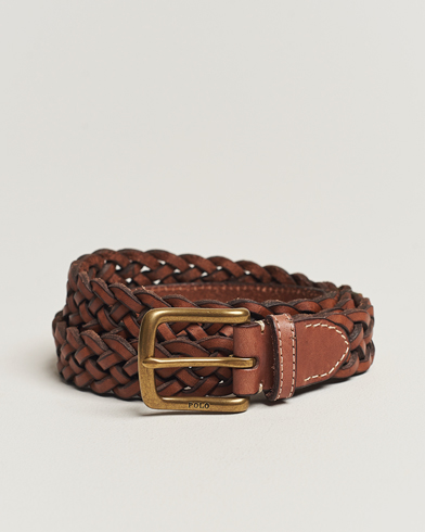Mies |  | Polo Ralph Lauren | Leather Braided Belt Saddle Brown