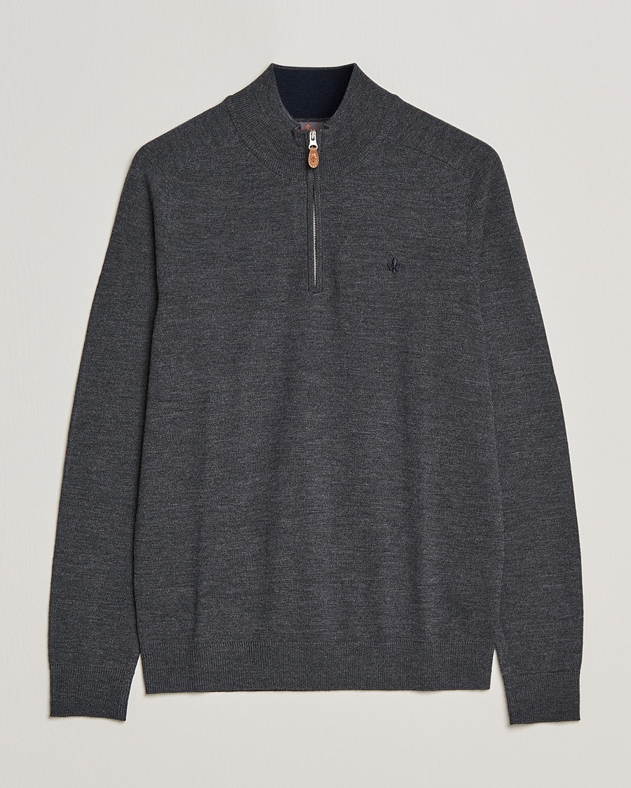 Morris John Merino Half Zip Dark Grey – Harmaa