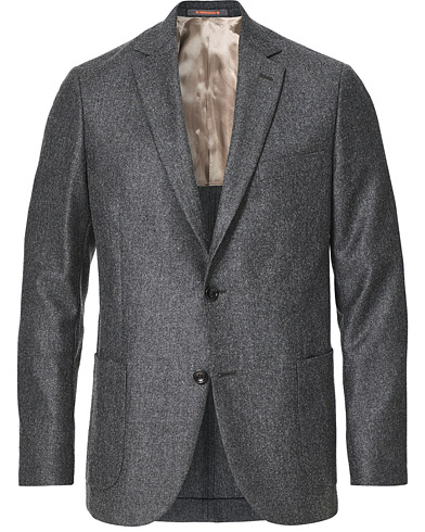 Villakankaiset pikkutakit |  Archie Flannel Suit Blazer Dark Grey