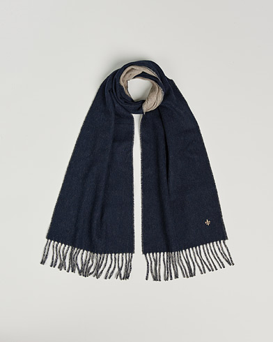 Mies |  | Morris | Double Face Wool Scarf Navy/Beige
