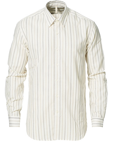 Mies |  | Sunflower | Dan Striped Cotton Shirt Off White 