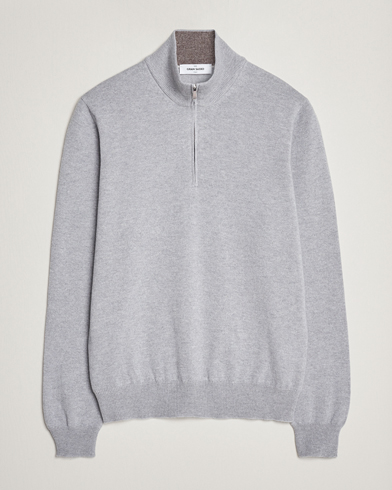 Mies | Puserot | Gran Sasso | Wool/Cashmere Half Zip Light Grey