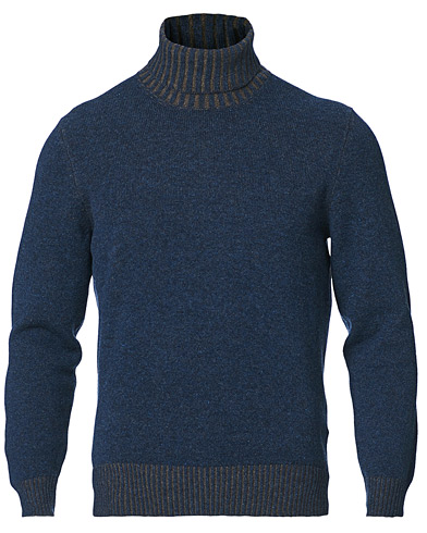 Miehet | Poolot | Gran Sasso | Wool/Cashmere Rollneck Navy/Brown