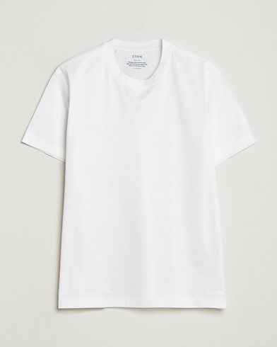 Mies | Business & Beyond | Eton | Filo Di Scozia Cotton T-Shirt White