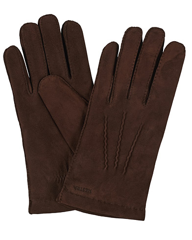 Mies |  | Hestra | Arthur Wool Lined Suede Glove Marron