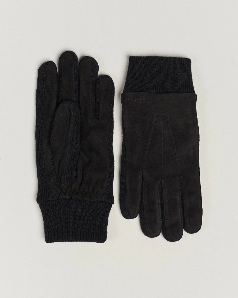 Hestra Geoffery Suede Wool Tricot Glove Black – Musta