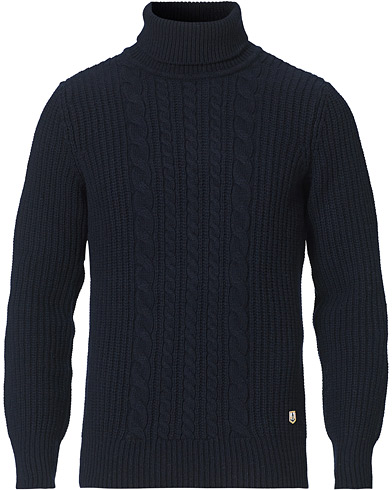 Mies |  | Armor-lux | Cable Knit Turtleneck Navy