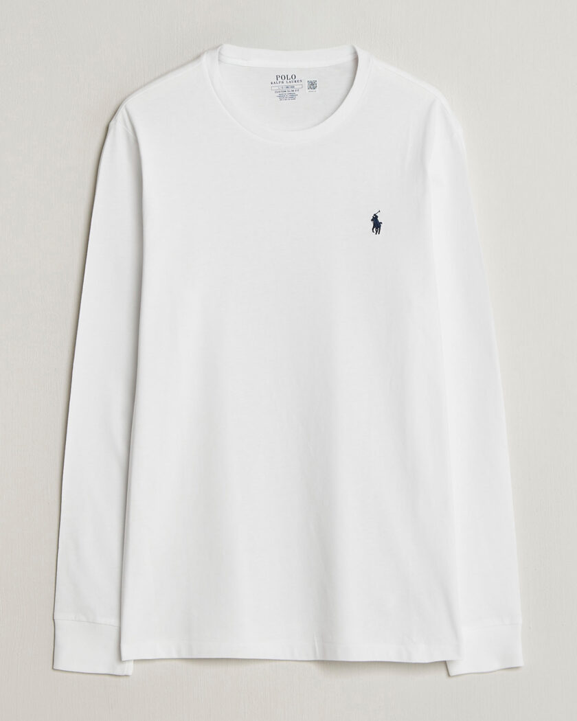 Polo Ralph Lauren Custom Slim Fit Long Sleeve Tee White – Valkoinen