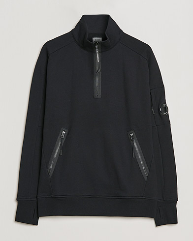 Mies | C.P. Company | C.P. Company | Diagonal Raised Fleece Half Zip Lens Sweatshirt Black