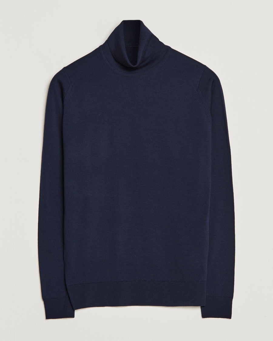 John Smedley Cherwell Extra Fine Merino Rollneck Midnight – Sininen