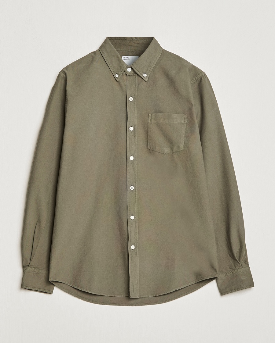 Colorful Standard Classic Organic Oxford Button Down Shirt Dusty Olive – Vihreä