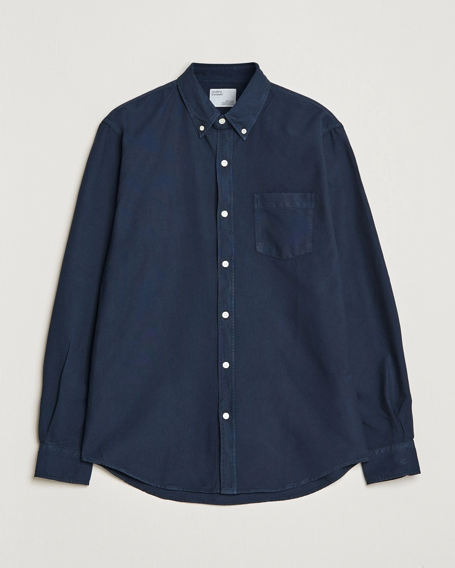 Colorful Standard Classic Organic Oxford Button Down Shirt Navy Blue – Sininen