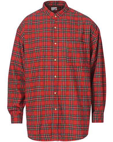  |  Loose Fit Stand Collar Shirt Red Check
