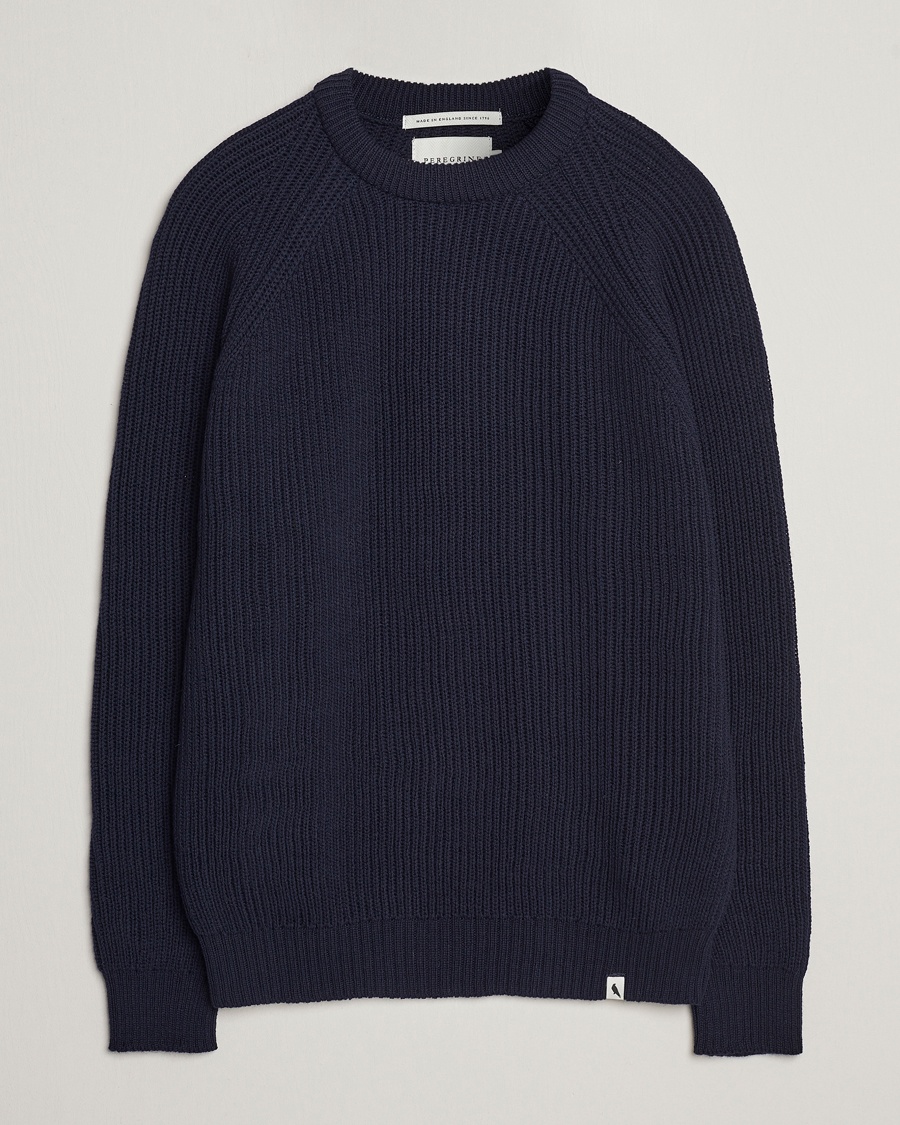Peregrine Ford Knitted Wool Jumper Navy – Sininen