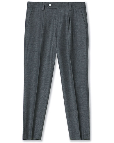 Suorat housut |  Perin Wool Flannel Pleated Trousers Medium Grey