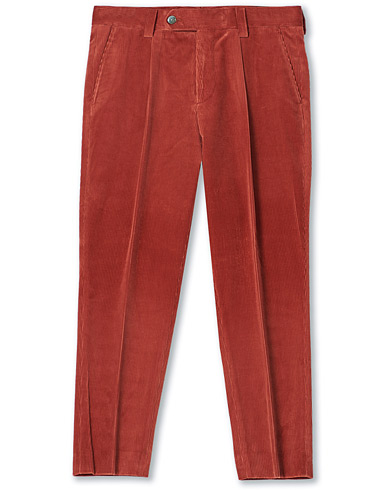 Vakosamettihousut |  Perin Corduroy Pleated Trousers Medium Red