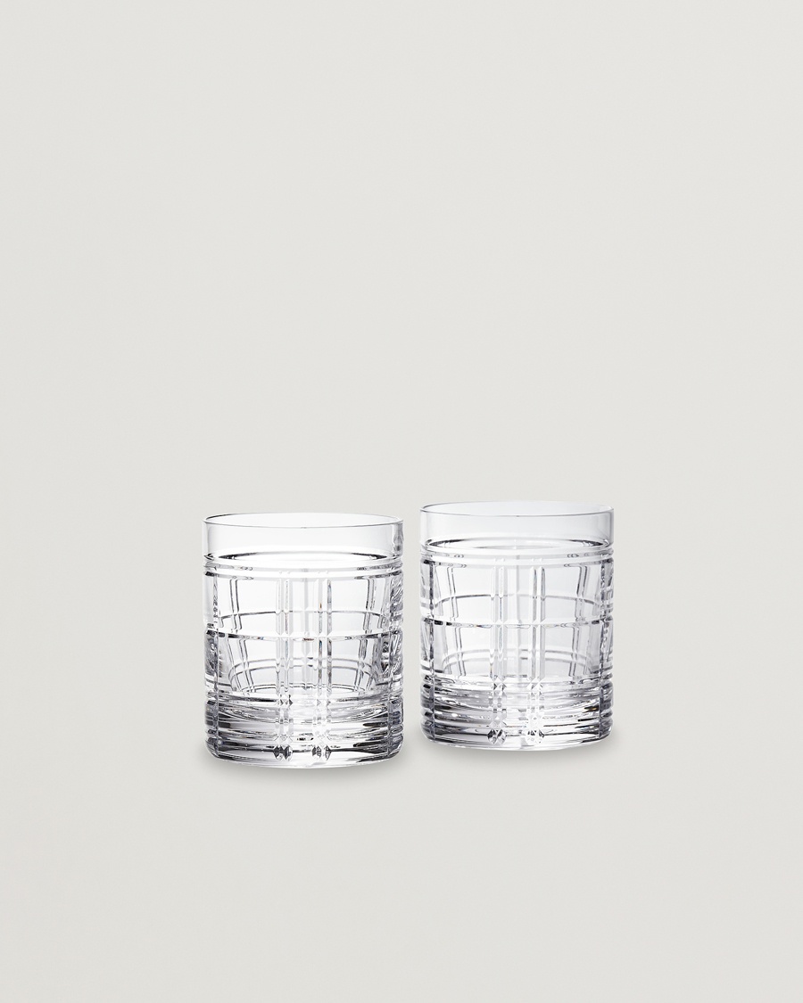 Ralph Lauren Home Hudson Plaid Crystal Glass 2pcs Clear – Läpinäkyvä