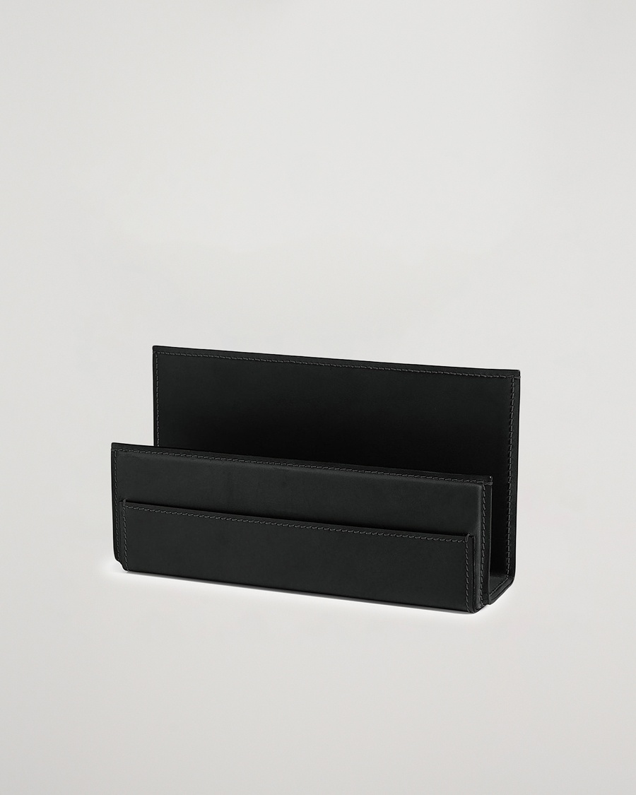 Ralph Lauren Home Brennan Leather Letter Rack Black – Musta