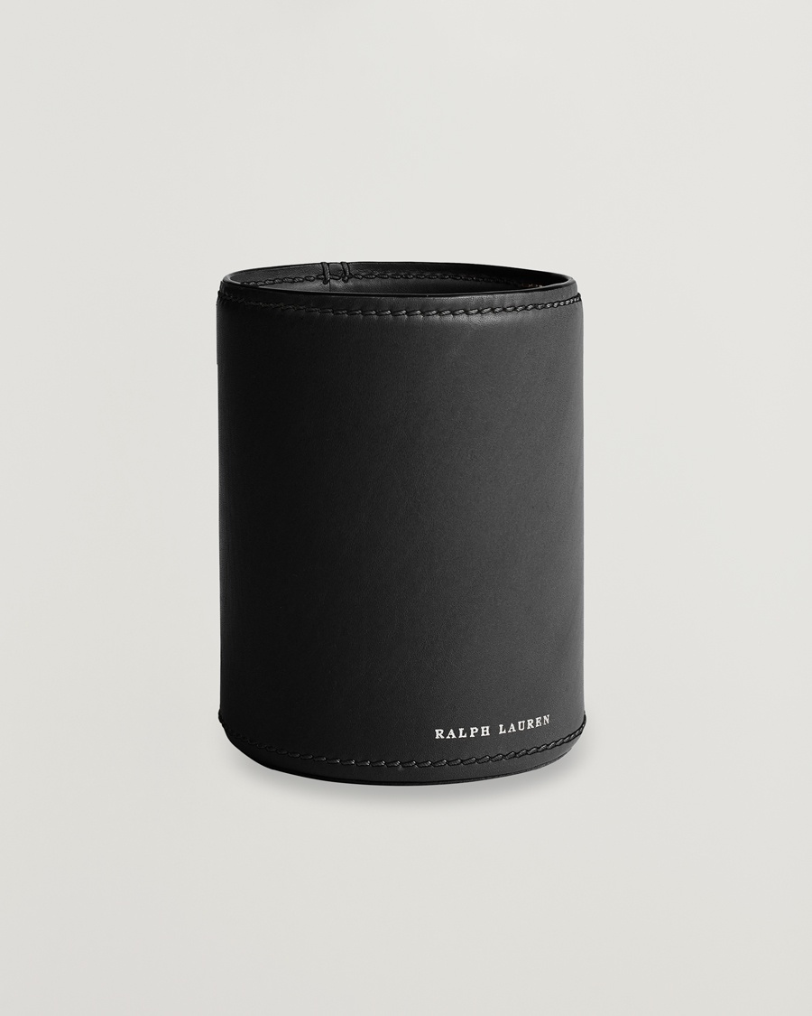 Ralph Lauren Home Brennan Leather Pencil Cup Black – Musta