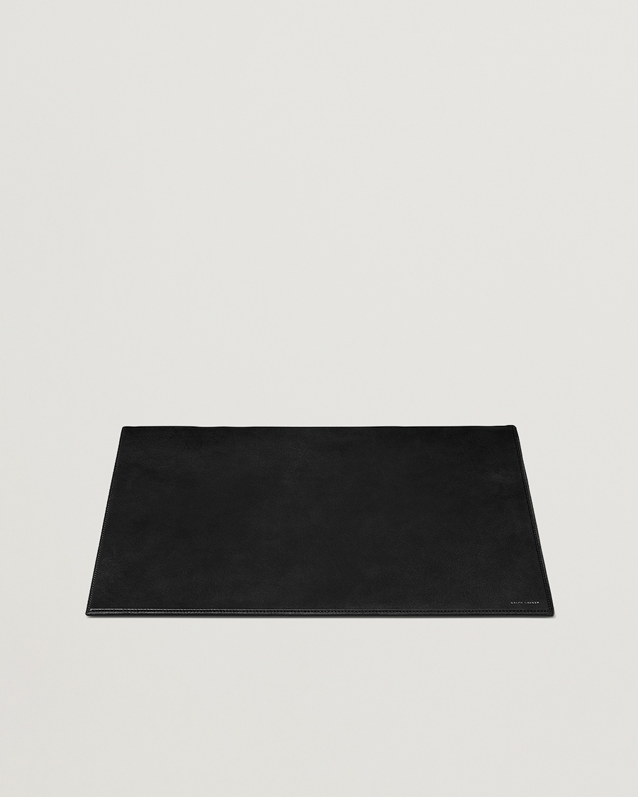 Ralph Lauren Home Brennan Small Leather Desk Blotter Black – Musta