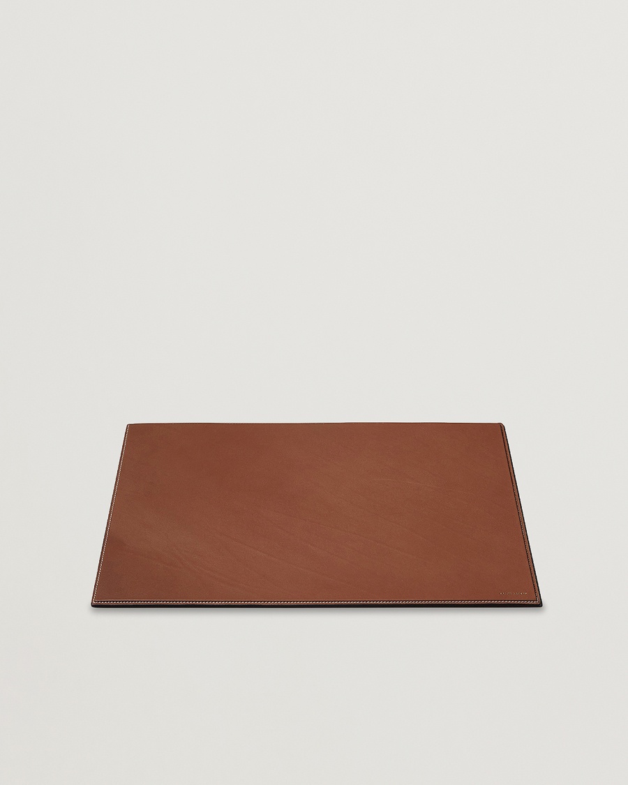 Ralph Lauren Home Brennan Small Leather Desk Blotter Saddle Brown – Ruskea