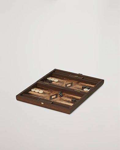 Mies | Manopoulos | Manopoulos | Walnut Burl Small Backgammon With Side Racks