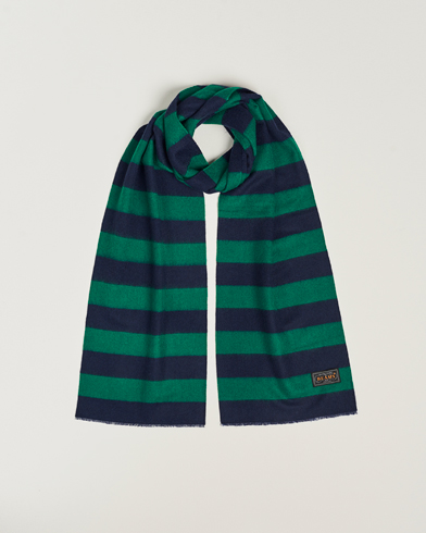 Mies | Preppy Authentic | BEAMS PLUS | Cashmere Stripe Scarf Green/Navy