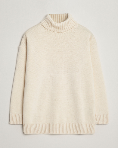Mies |  | Gloverall | Submariner Chunky Wool Roll Neck Ecru