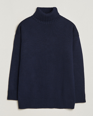 Mies | Best of British | Gloverall | Submariner Chunky Wool Roll Neck Navy