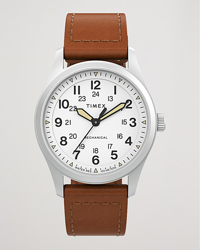 Mies | Nahkaranneke | Timex | Field Post Mechanical Watch 38mm White Dial